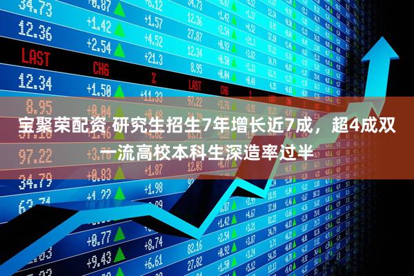 宝聚荣配资 研究生招生7年增长近7成，超4成双一流高校本科生深造率过半