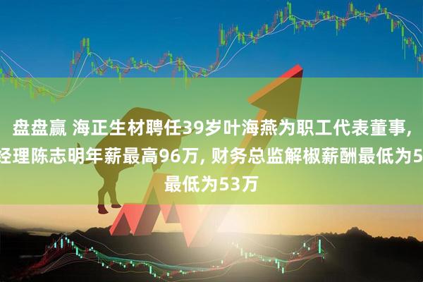 盘盘赢 海正生材聘任39岁叶海燕为职工代表董事, 总经理陈志明年薪最高96万, 财务总监解椒薪酬最低为53万