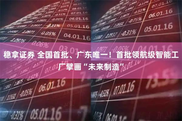 稳拿证券 全国首批、广东唯一！首批领航级智能工厂擘画“未来制造”